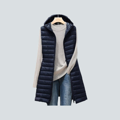 Gilet matelassé chaud pour femme, veste à capuche isolée