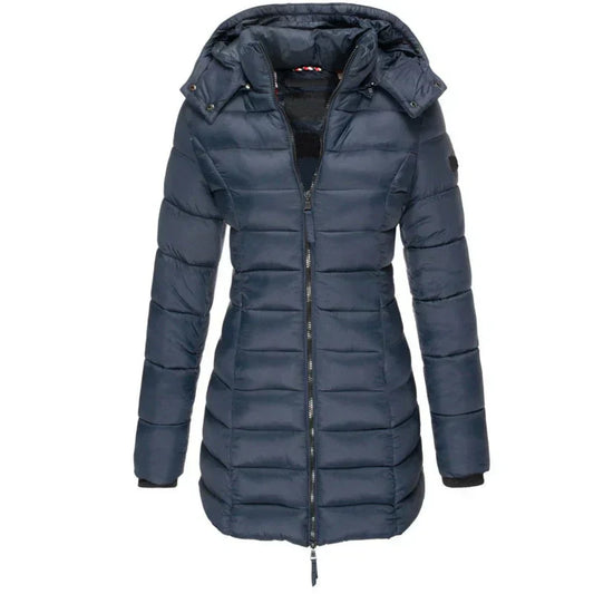 Kapuzenjacke Damen Mittellang Slim Fit - IdealeKleiden