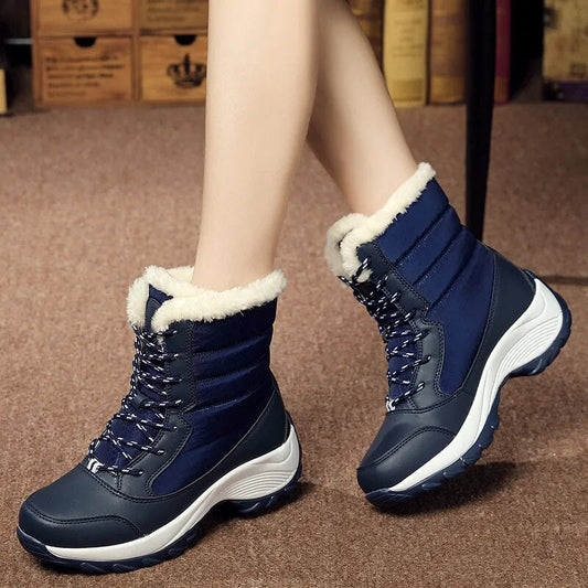 Wasserdichte Winterstiefel Damen Kunstfell - IdealeKleiden