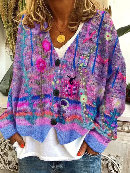 Gilet tricoté rétro pour femme, look vintage