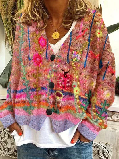 Gilet tricoté rétro pour femme, look vintage