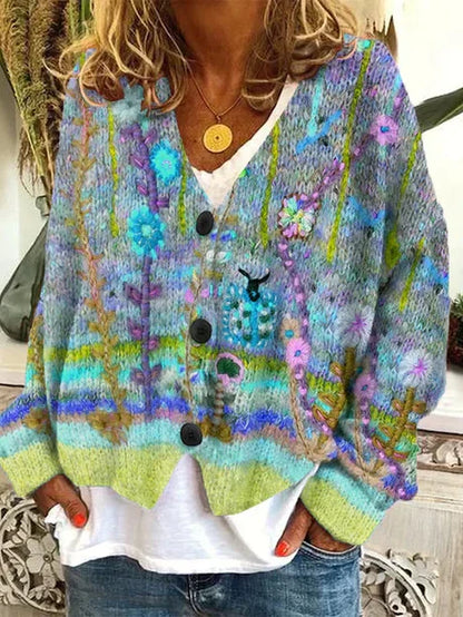 Gilet tricoté rétro pour femme, look vintage
