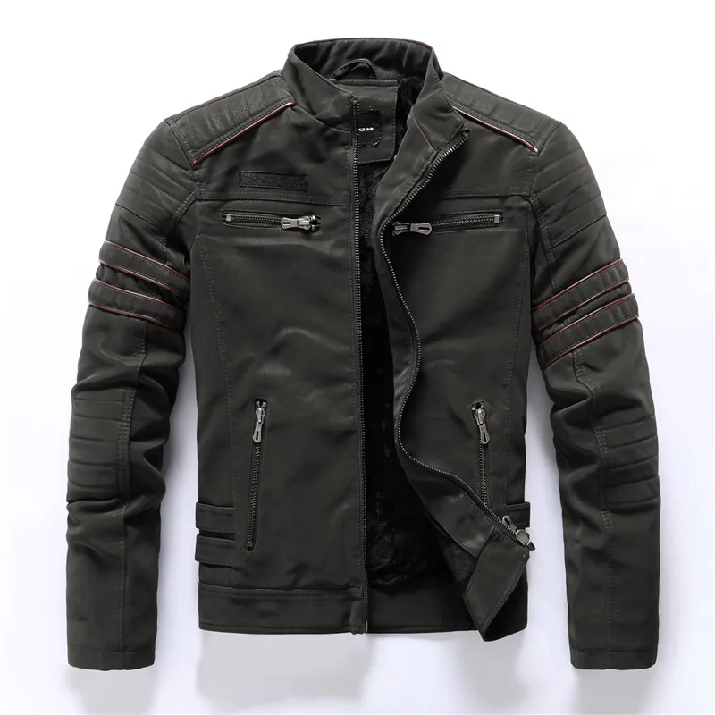 Veste de moto Slim Fit doublée polaire zippée