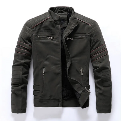 Veste de moto Slim Fit doublée polaire zippée