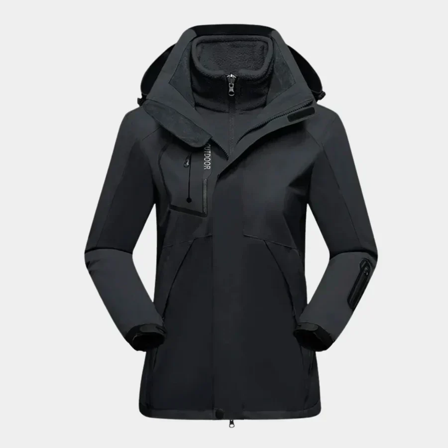 Veste d'extérieur déperlante 2-en-1 doublure polaire
