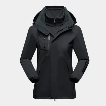 Veste d'extérieur déperlante 2-en-1 doublure polaire