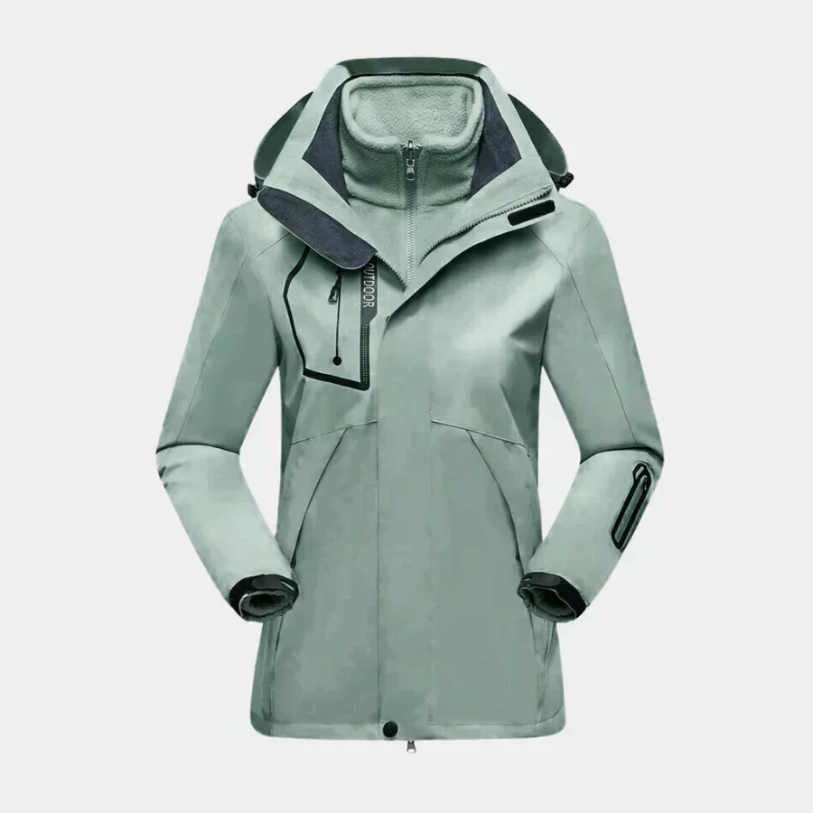 Veste d'extérieur déperlante 2-en-1 doublure polaire