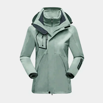 Veste d'extérieur déperlante 2-en-1 doublure polaire