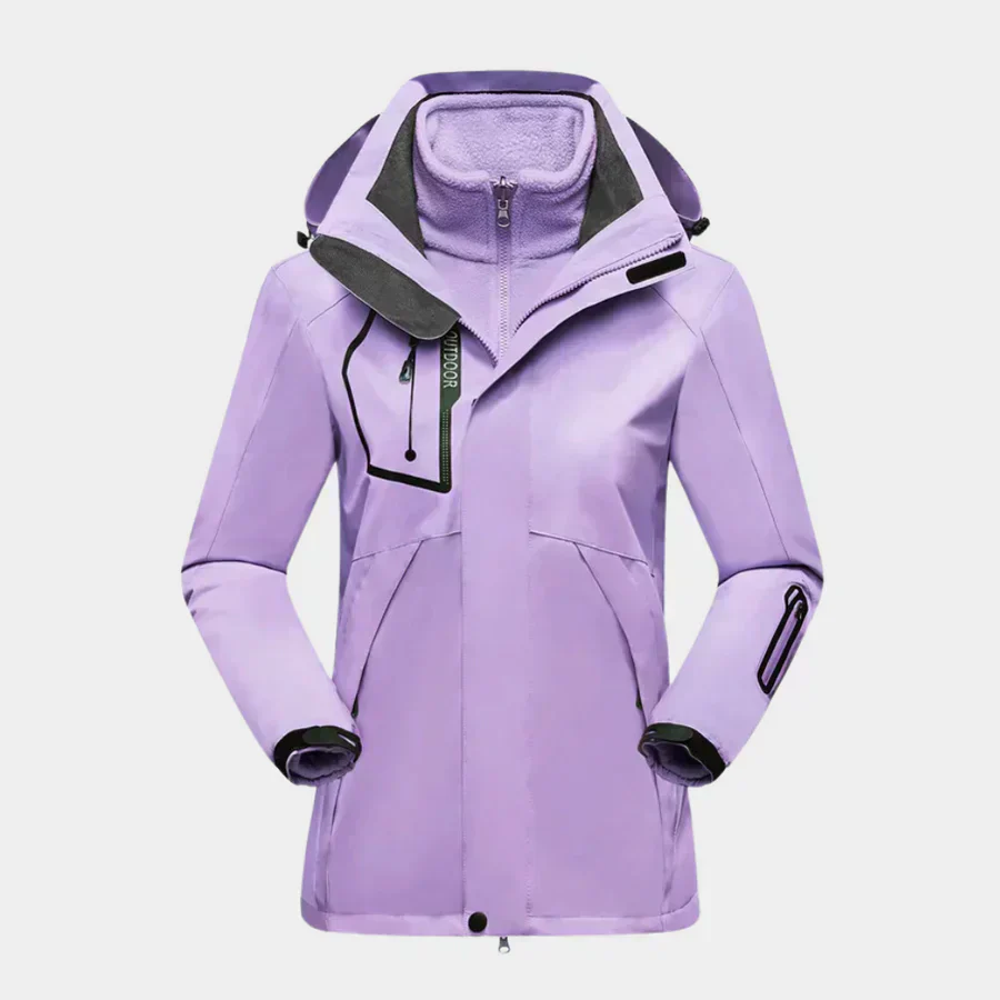 Veste d'extérieur déperlante 2-en-1 doublure polaire