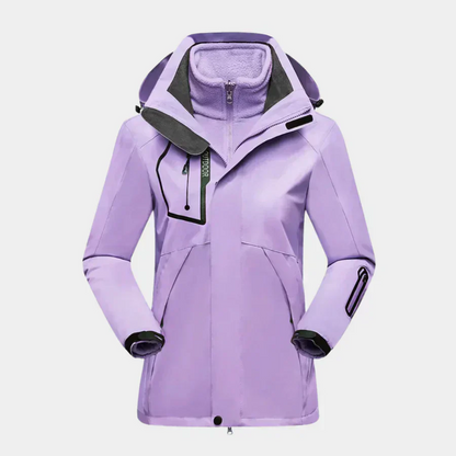 Veste d'extérieur déperlante 2-en-1 doublure polaire