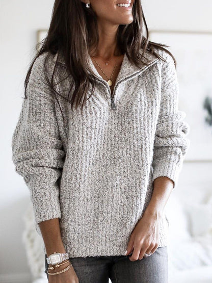 Pull-over femme en tricot doux pour l'automne