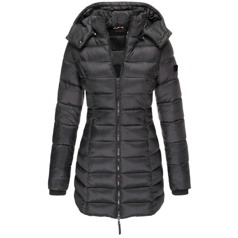 Parka en duvet chaud pour femme avec capuche pour l'hiver