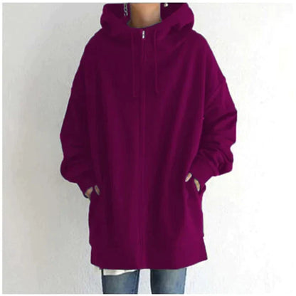 Sweat à capuche pour femme en polaire chaude Automne Hiver