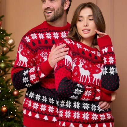 Pull de Noël unisexe en coton festif