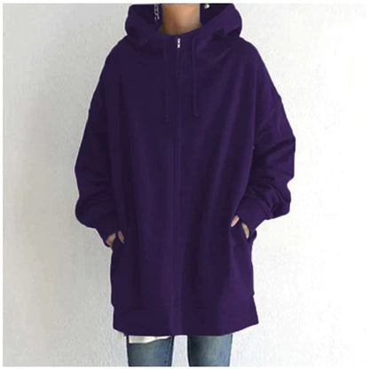 Sweat à capuche pour femme en polaire chaude Automne Hiver