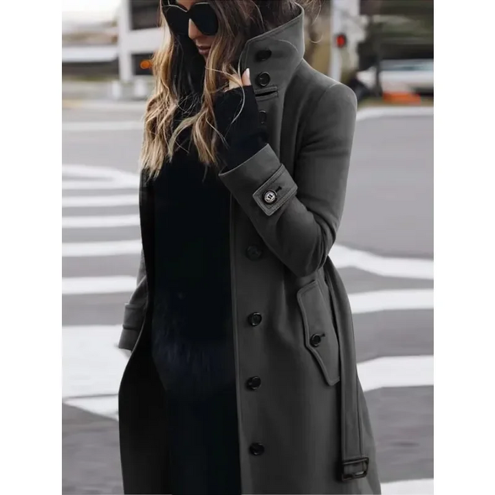 Manteau élégant pour femme Coupe ajustée Laine Long