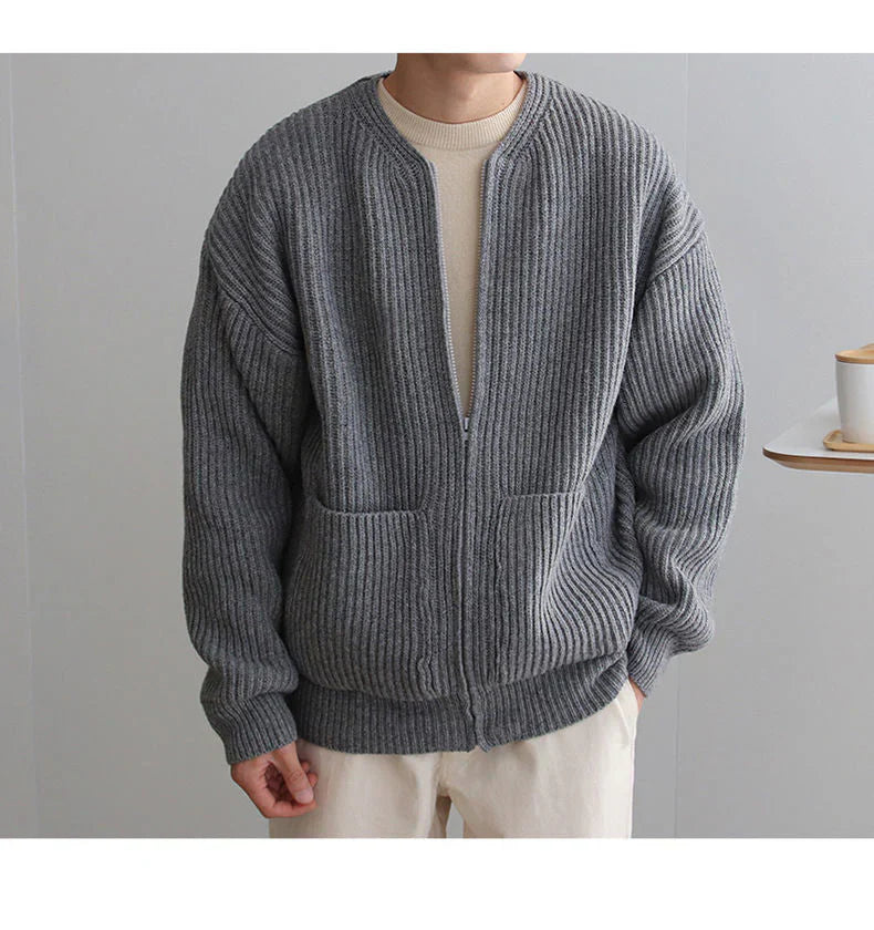 Cardigan zippé avec poches avant pour hommes