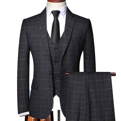 Costume 3 pièces élégant noir pour homme