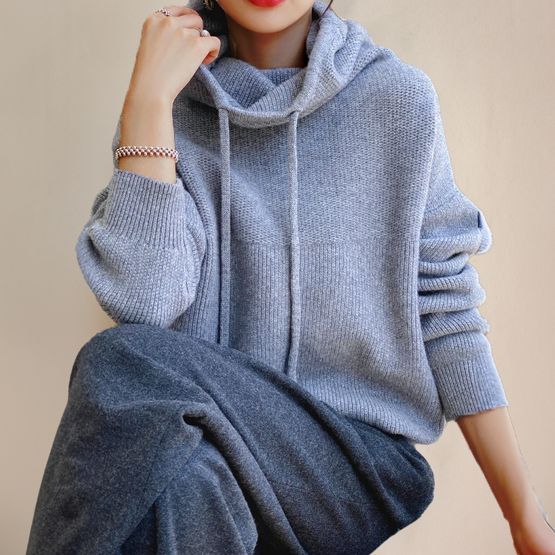 Stilvolle Damen Strickjacke Hoodie - IdealeKleiden