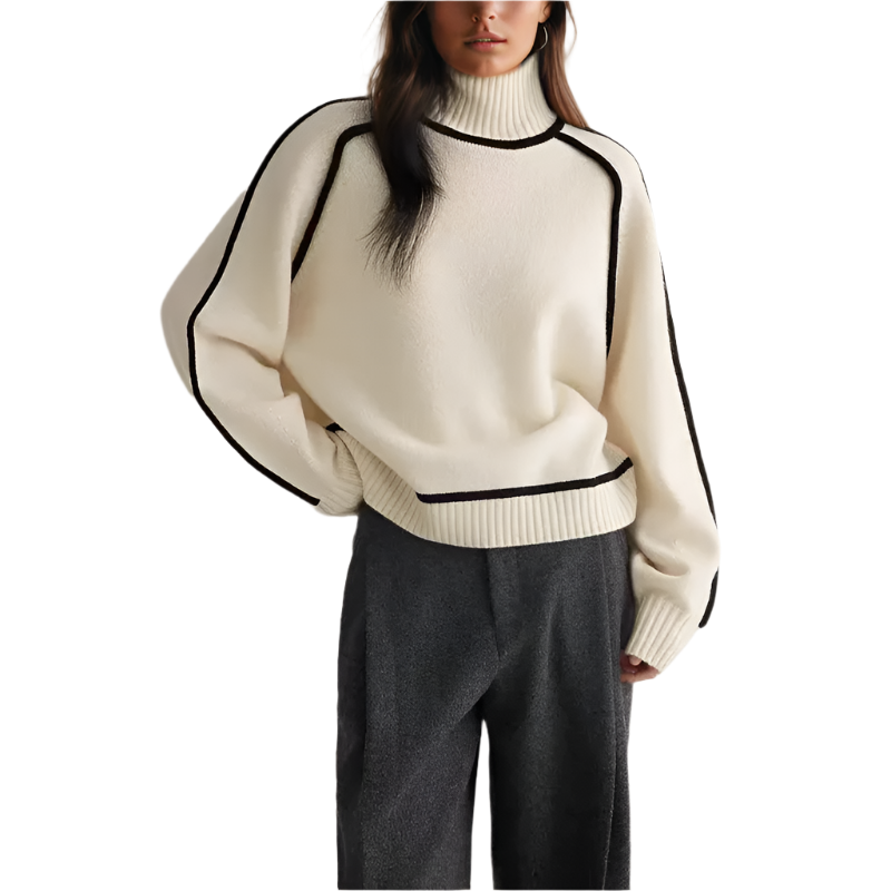 Élégant pull doux à col roulé pour femme