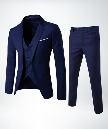 Robe élégante coupe slim en mélange de laine col revers trois pièces