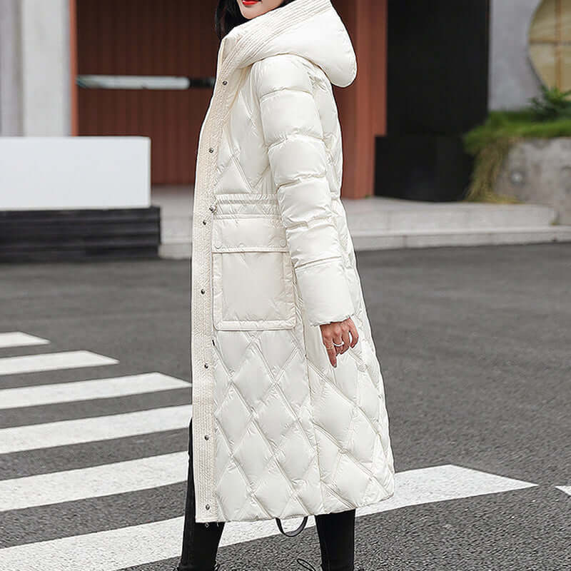 Veste d'hiver matelassée pour femme, chaude, à capuche