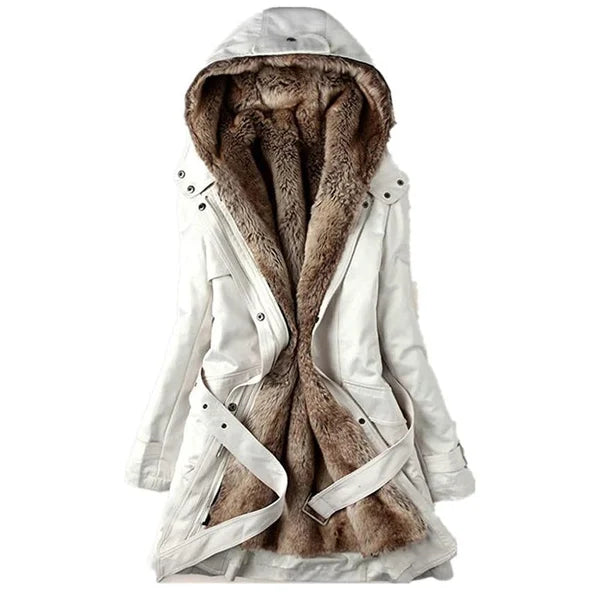 Manteau d'hiver de luxe pour femme avec fourrure