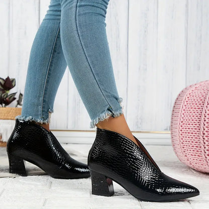 Bottines brillantes motif croco élégantes