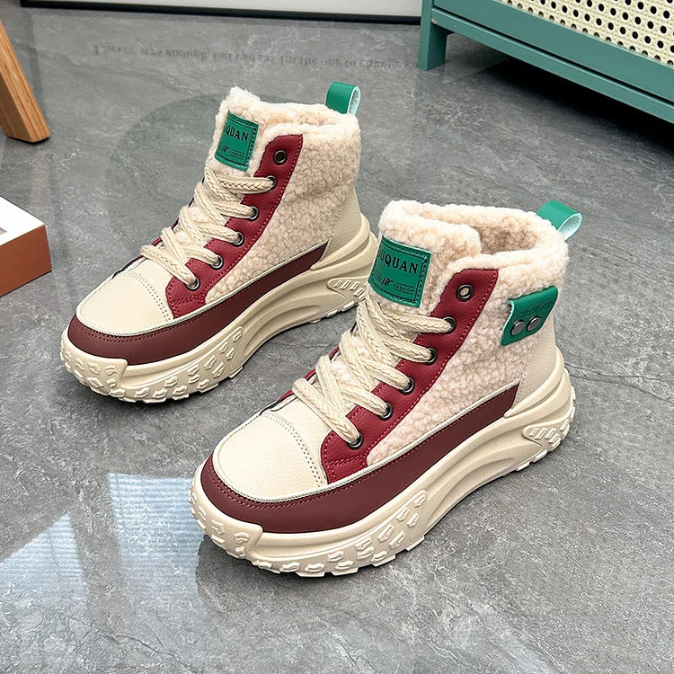 Bottes montantes pour femmes à semelle épaisse de style Martin
