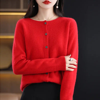 Cardigan en laine pour femmes Doux Élégant Automne Hiver