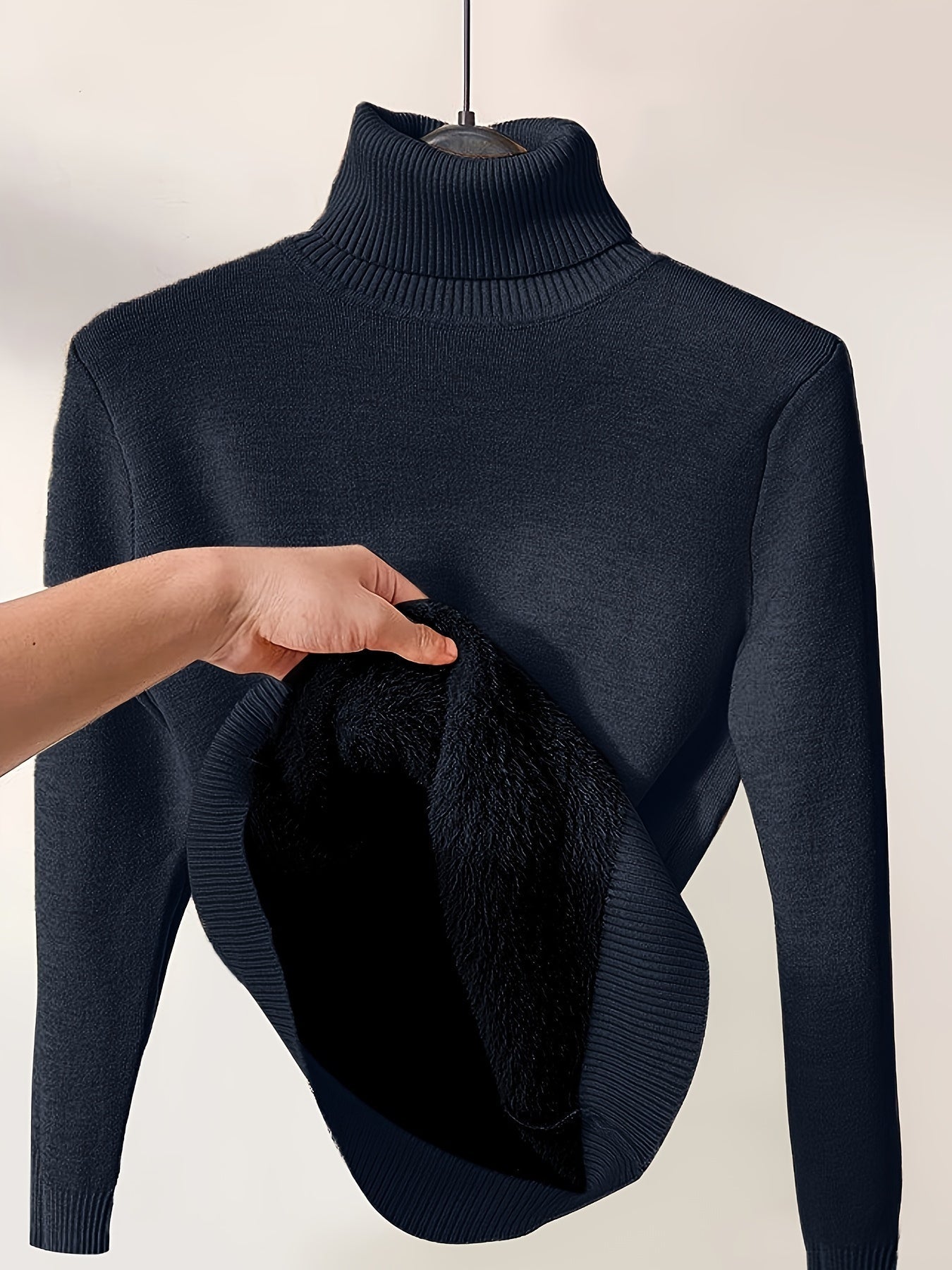 Pull-over d'hiver à col roulé doux et chaud