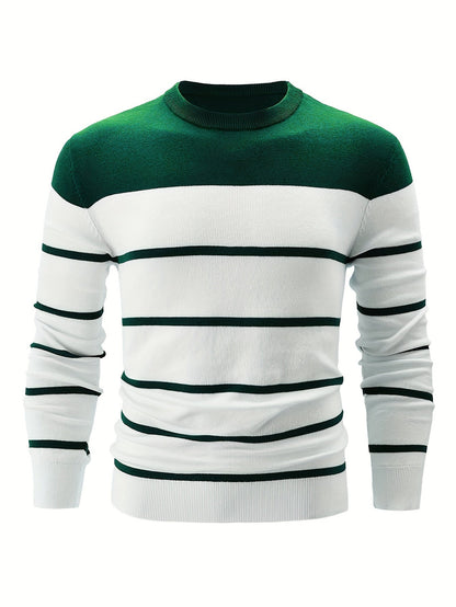 Pull rayé en coton, aspect élégant