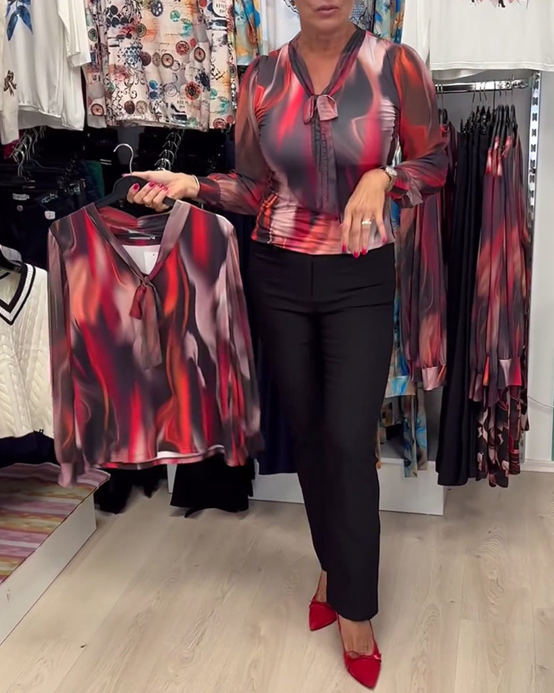 Élégante Robe Longue Femme Manches Longues Imprimé Floral