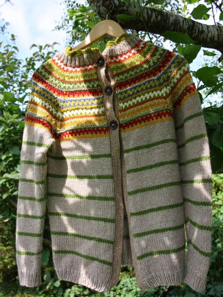 Vintage Pullover Damen Knöpfe Retro - IdealeKleiden
