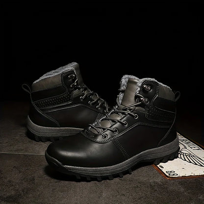 Bottes d'hiver pour hommes en cuir style vintage