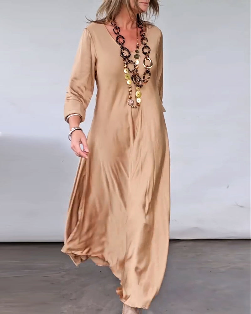 Elegantes Kleid V-Ausschnitt Swing Rock - IdealeKleiden