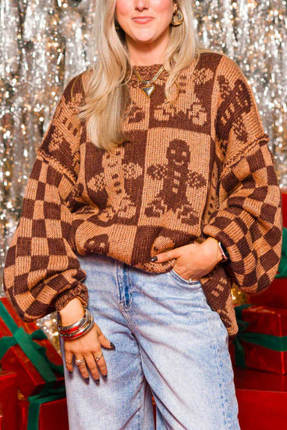 Pull de Père Noël Tricot ample Col rond Manches longues