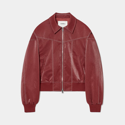 Übergröße Jacke Rot Kontrastnähte Trendy - IdealeKleiden