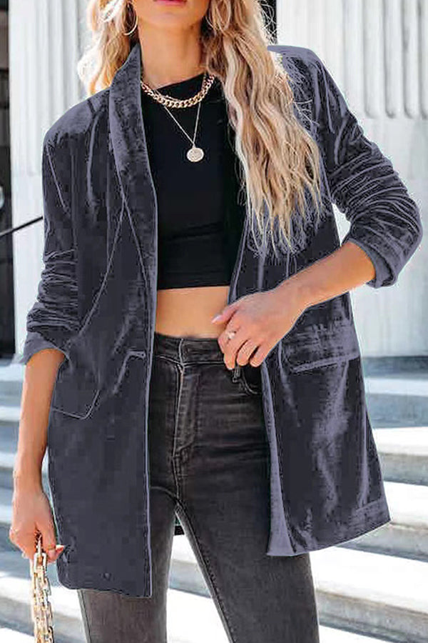 Veste décontractée en velours doré