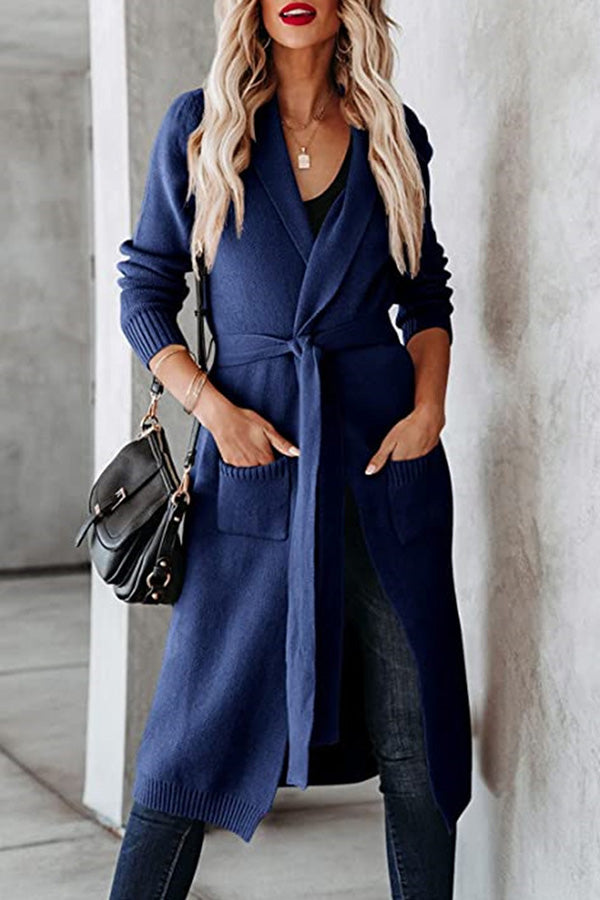 Cardigan élégant effet cravate