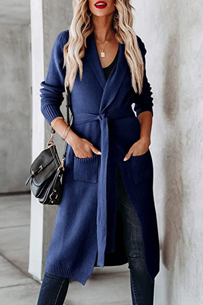 Cardigan élégant effet cravate
