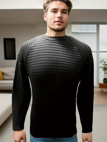 Pull pour homme en maille gaufrée chaude