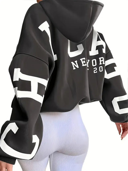 Sweat à capuche oversize à manches longues pour femme