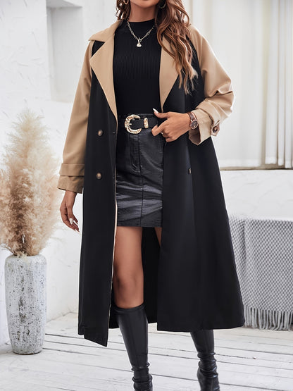 Trench-coat moderne pour femme, design color block