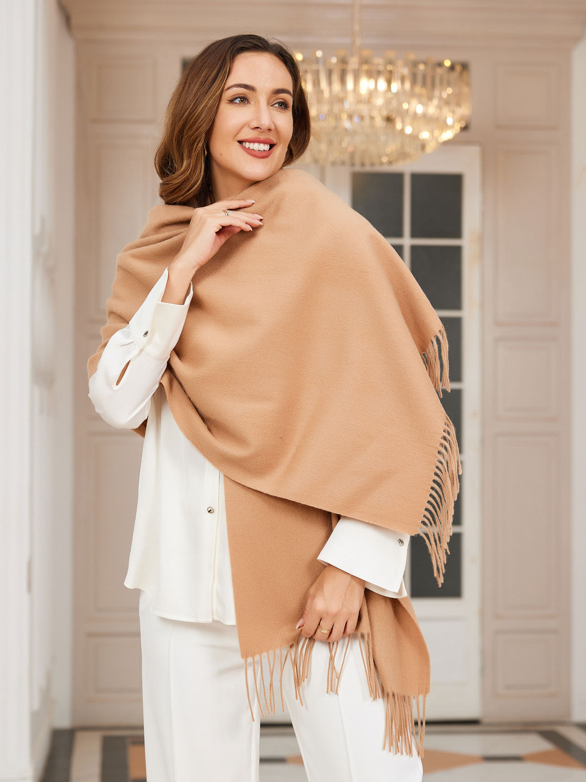 Écharpe en laine élégante de luxe pour femme