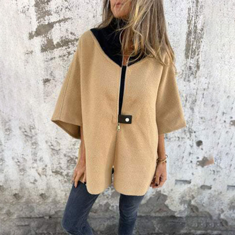 Manteau femme élégant bicolore design