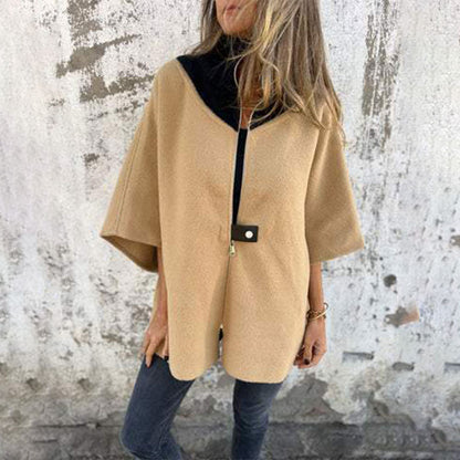 Manteau femme élégant bicolore design