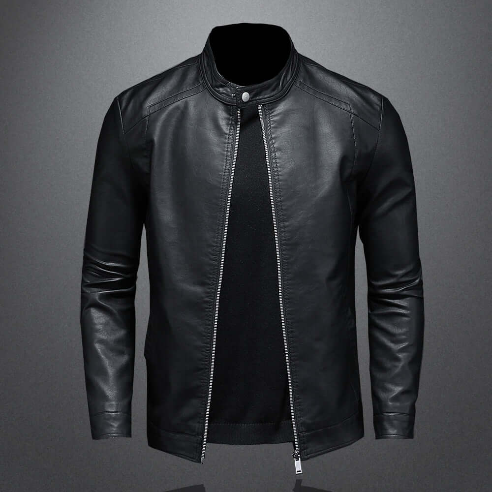Blouson de moto élégant en cuir pour homme