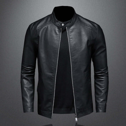 Blouson de moto élégant en cuir pour homme