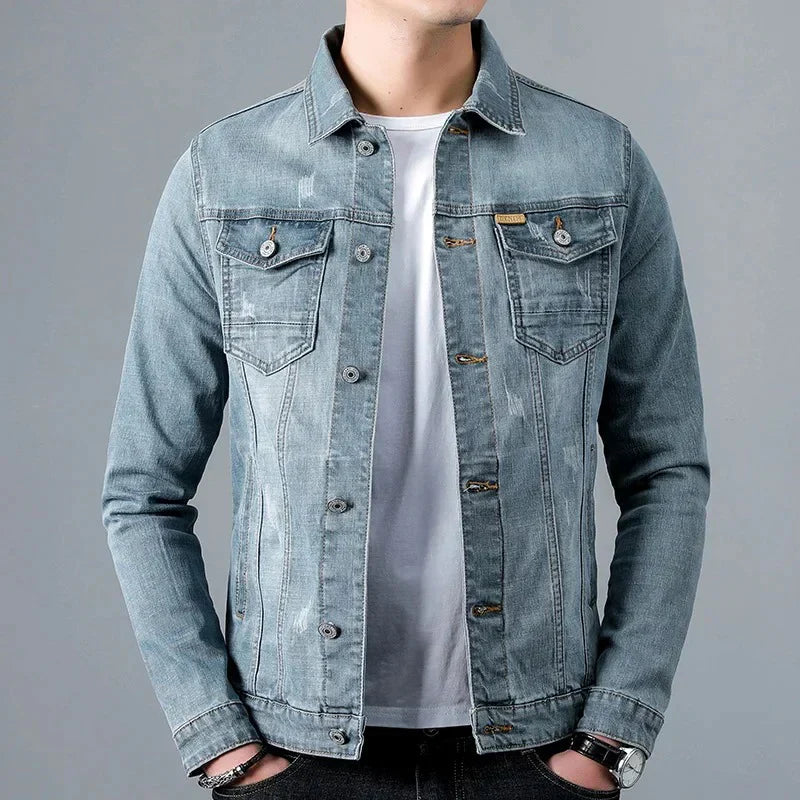 Veste en jean used style vintage